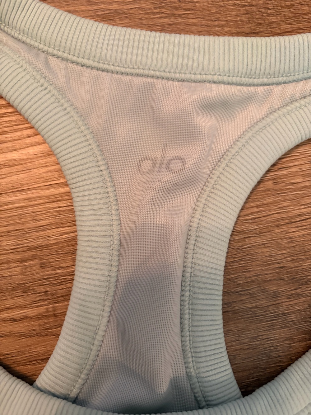 ALO Yoga Pale Blue Ribbed Racerback Tank - Picture 2 of 4